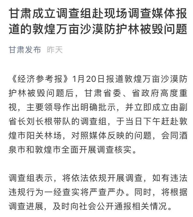 敦煌万亩防护林被砍，是谁逆生态保护而行？ 国内 第2张